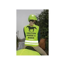 Shires Equi-Flector Sicherheitsweste - gelb/orange - Innentasche - bedruckter Rücken