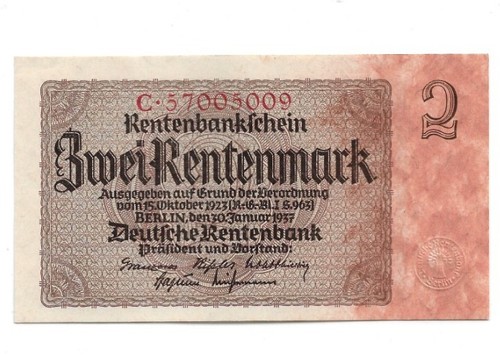 Rentenmark 1937 167b unc - 1937,