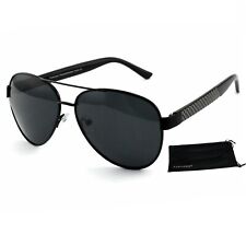 Hochwertige Pilotenbrille Polarisiert Schwarz Groß Damen Herren 