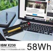 X230 Akku Batterie für Lenovo ThinkPad X230i X230s X220 X220i X220s Serie 58Wh