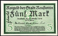 NEUSTETTIN 1918 RARE 5 Mark