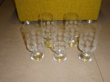 5 Biergläser Polka Dots 70er Jahre, Gläser, Ingrid Hütte Kurt Wokan