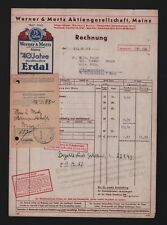 MAINZ, Rechnung 1943, Werner & Mertz AG Waxwerk Erdal Rotfrosch