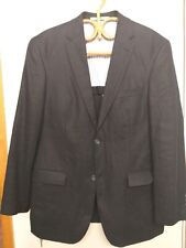 Herrensakko 48 Anzugsjacke Dunkelblau Leinen Modisch Top