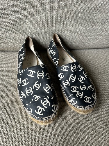 Chanel leder espadrilles - chanel,