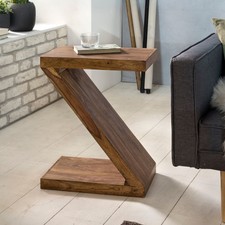 FineBuy Beistelltisch Massiv Holztisch Sheesham Couchtisch Holz Tisch Wohnzimmer