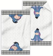 2x Gäste Handtuch Winnie Pooh Eeyore I-Aah weiß kariert 40 x 60cm NEU