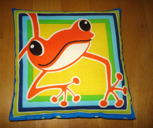 Dekokissen 17x17cm frosch - -,
