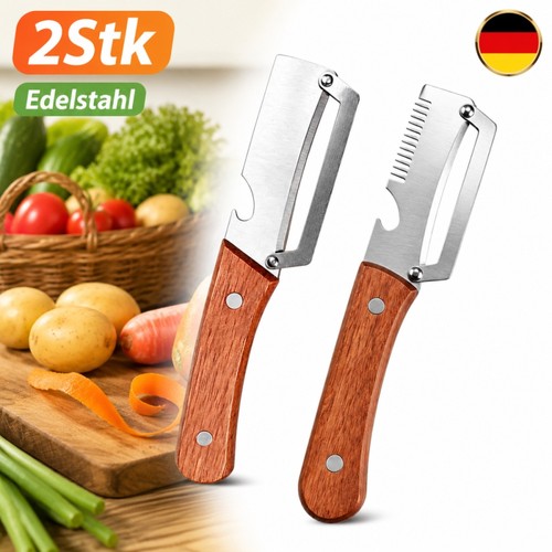 Gemüseschäler mit holzgriff - gemüseschäler,