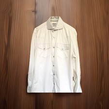 Herrenhemd von Brunello Cucinelli, Gr. S, weiß in Jeanshemdoptik