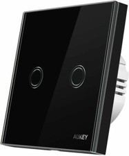 Lichtschalter Touch  Glas Panel Schalter 240V Touchscreen Kratzfest LED Schwarz