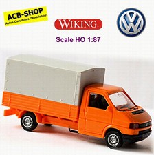 Volkswagen VW T4 Pritsche / Plane 1990-2003 orangegelb 1:87 Wiking 298 01