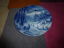 Lichte Porzellan Kobalt Weihnachtsteller 1983