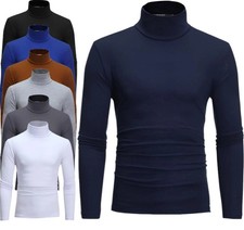 Herren Rollkragen Langarm-Pullover – Thermo-Wärmeshirt für Winter & Outdoor