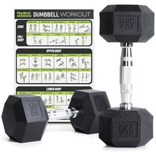 Hexagon Hanteln Poly-Gummiert