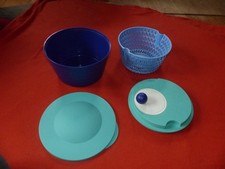 Tupperware Salat Karussell  blau mint  D 71 Frischedeckel  SALATSCHLEUDER 4,5 L