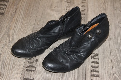 Schwarze leder ankleboots - schwarze, leder‑ankleboots