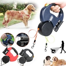 Dual Automatik Hundeleine Flexible Rollleine Gurtleine Doppelleine für 2 Hunde