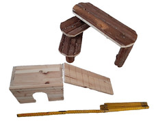 Hamster Käfigzubehör Haus Klettergerüst Holz + Naturholz 3 Etagen