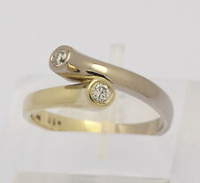 Bicolor Ring in 14 kt 14k 585 er Gelb Weiß Gold mit Brillanten Brillant Diamant 