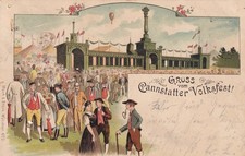 Gruss v. Cannstatter Volksfest Stuttgart AK 1902 Litho Baden-Württemberg 2510152