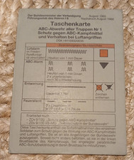 Taschenkarte, ABC-Abwehr aller