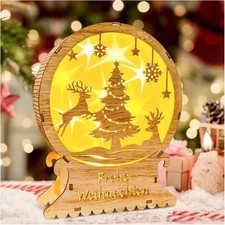 Weihnachtsdeko Holz LED Stern
