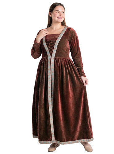 Zauberin samtkleid rotbraun - rotbraun,