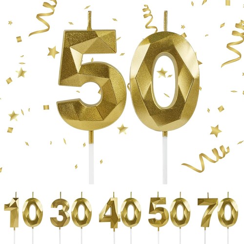 Geburtstag zahl kerzen gold - geburtstag, kerzen,