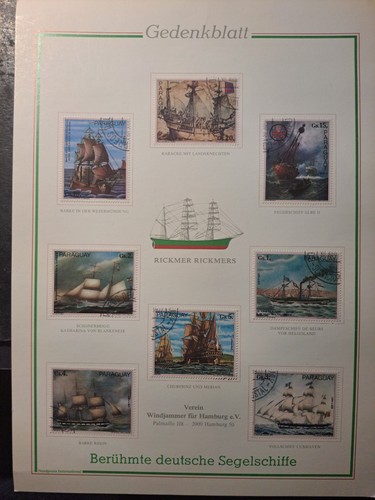 Segelschiffe gedenkblatt des - "segelschiffe",