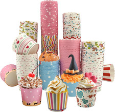 200 Stück Cupcake Förmchen，Eisbecher Pappe，Mini Muffins Papierförmchen，Muffinför