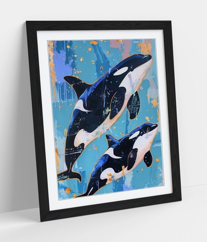 Pastellblau orca wale - orca,