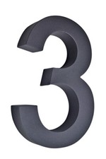 3D-Hausnummer 3 aus Edelstahl