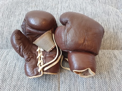 Boxhandschuhe echtleder braun - echtleder,