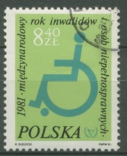 Polen 1981 Jahr der Behinderten Rollstuhlfahrer 2763 gestempelt