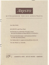 Aristo Mitteilungen für die Schulpraxis, Heft 12, 03/ 1960, Dennert & Pape, rar