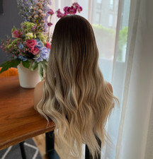 Perücke lang ombre weich ohne