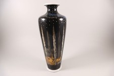 Unikat Rosenthal Vase Kutsche gold schwarz der Nacht um 1910 Jugendstil DEFEKT