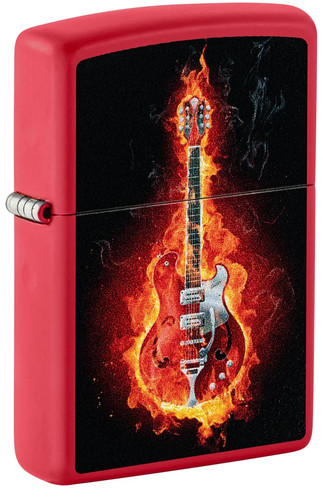 Zippo flaming guitar design - flaming,
