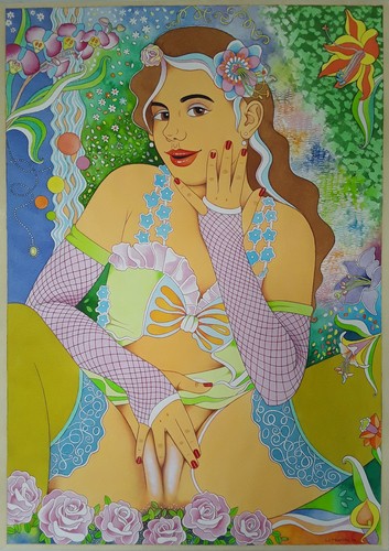 Erotik aquarell 50x70 - erotik,,