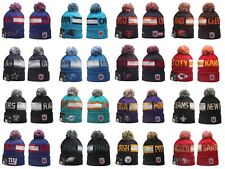 Unisex Adults American Football Cuffed Knit Hat With Pom Fleece lined 24