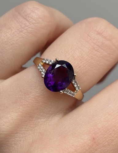 Ovalring karat gold lila - ovalring,