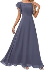 Round Collar Abendkleid Lang