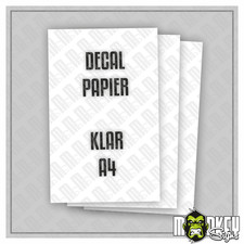 Unbedruckte Decalbögen A4 Transparent Wasserschiebe Folie Modellbau Laserdruck