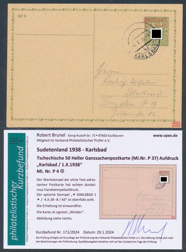 Sudetenland karlsbad aufdruck - karlsbad,