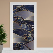 Türfolie "Wellen" 90x200cm Türposter Deko Aufkleber Folie Tapete TF02-41