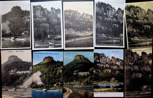 Lot mit elbeschiff - ak,
