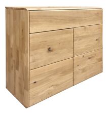 Kommode Sideboard 2 Türen 1 Schublade Wildeiche massiv geölt Push-to-Open