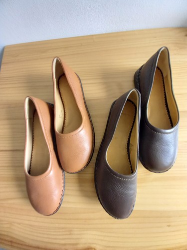 Leder ballerina schuhe - 1x,