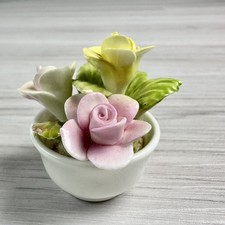 Vintage Coalport selten Miniatur Bone China Blumentopf Landhaus Kern Sammlerstück